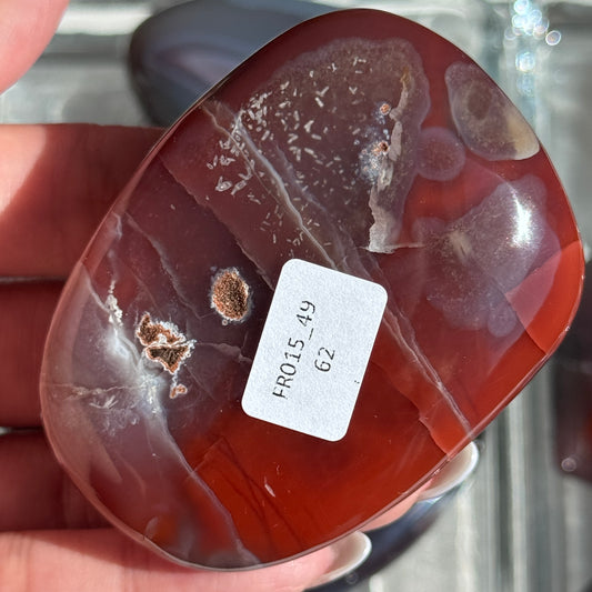 Mozambique Strawberry Agate Freeform Palm #49