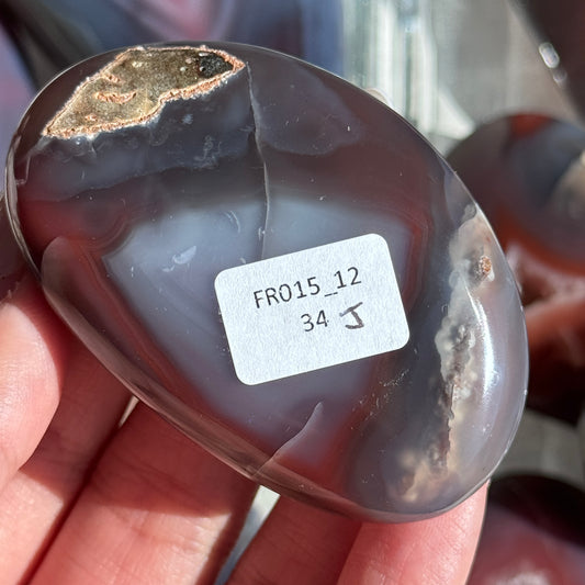 Mozambique Strawberry Agate Freeform Palm #12