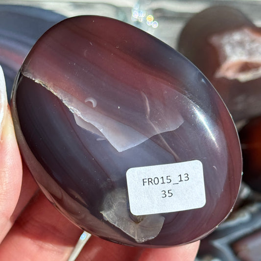 Mozambique Strawberry Agate Freeform Palm #13