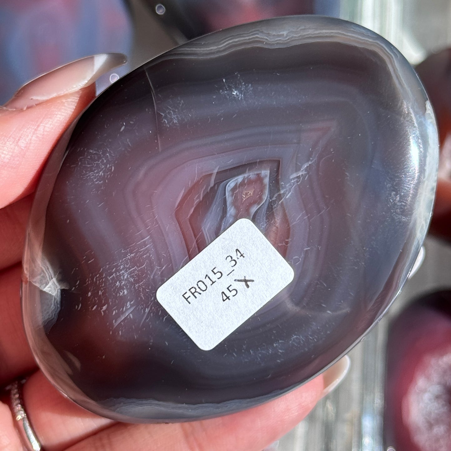 Mozambique Strawberry Agate Freeform Palm #34