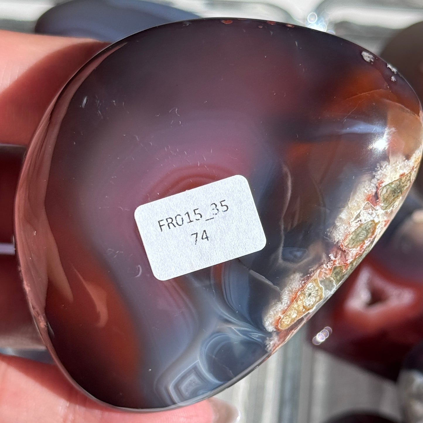 Mozambique Strawberry Agate Freeform Palm #35