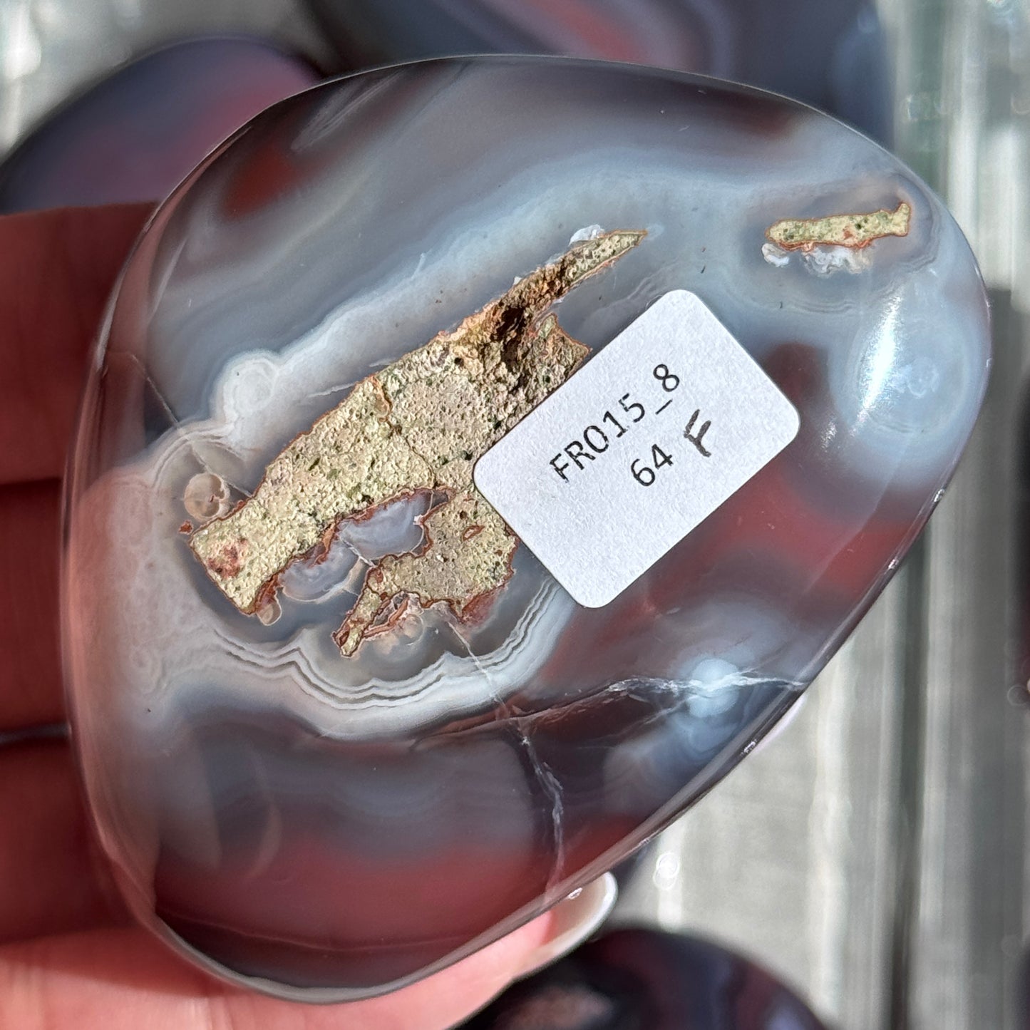 Mozambique Strawberry Agate Freeform Palm #8