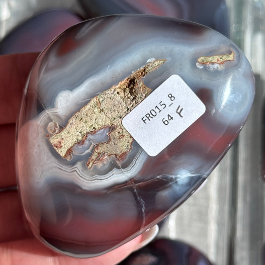 Mozambique Strawberry Agate Freeform Palm #8