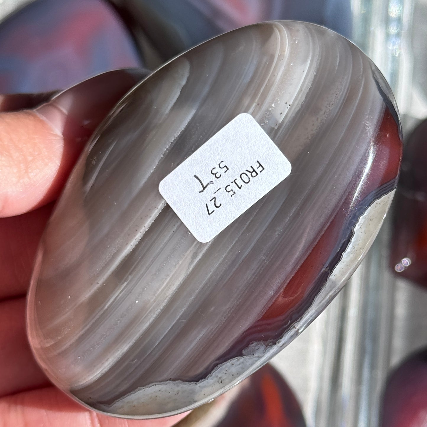 Mozambique Strawberry Agate Freeform Palm #27