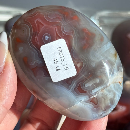 Mozambique Strawberry Agate Freeform Palm #29