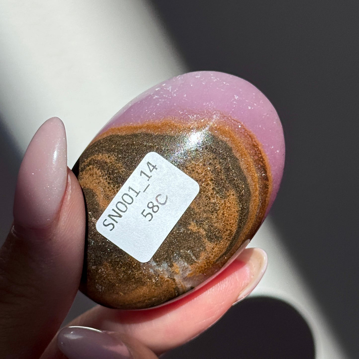 pink aragonite palm