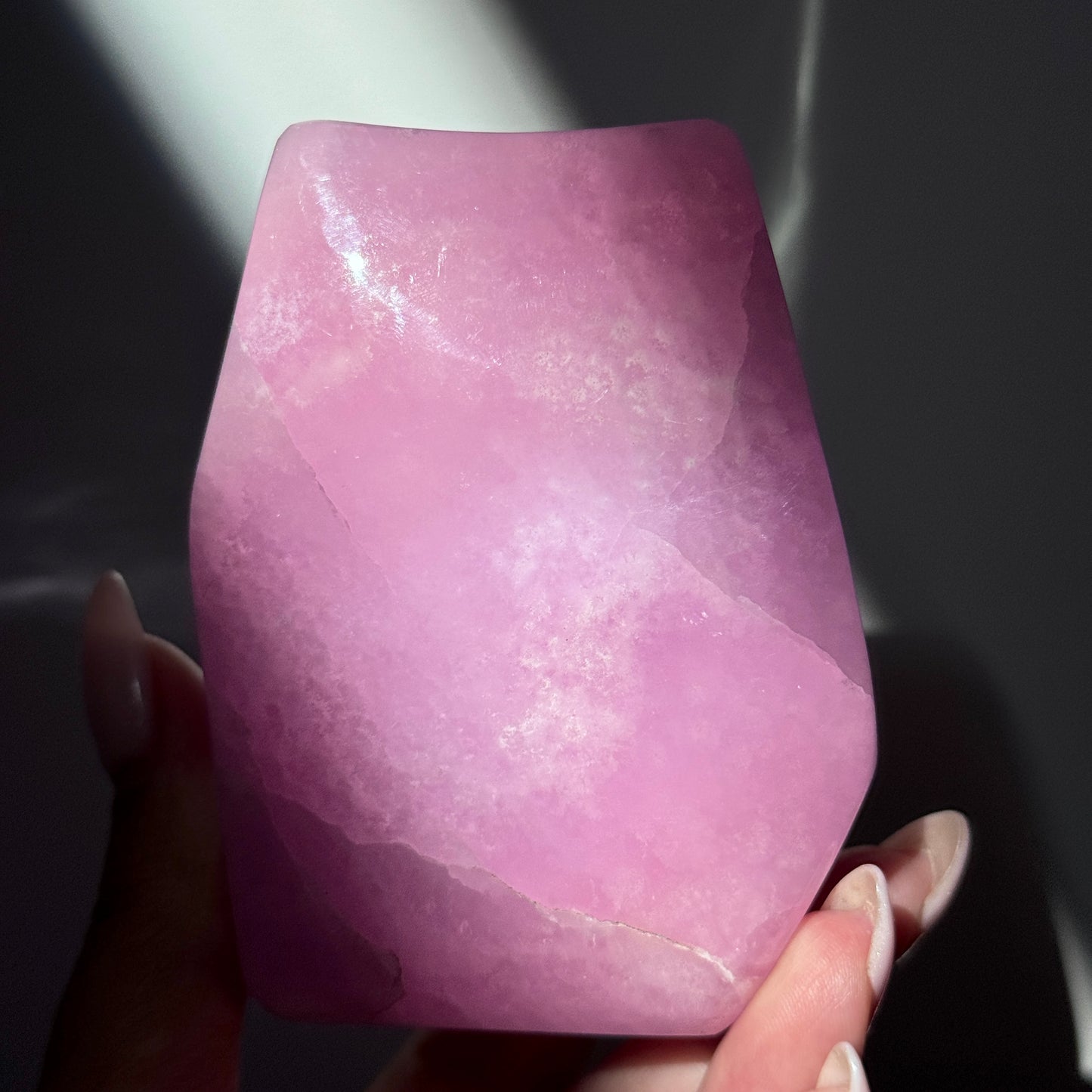 pink aragonite freeform
