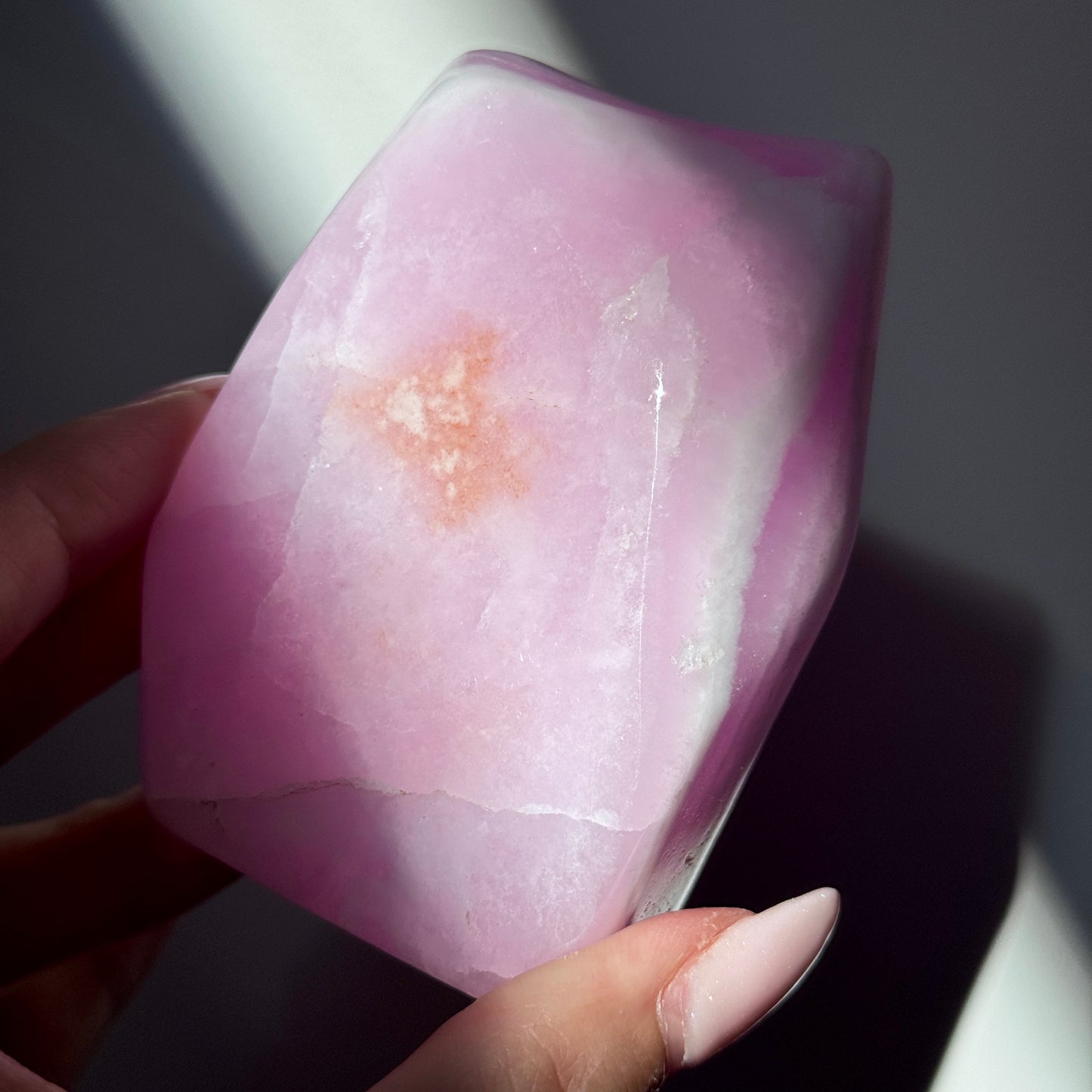 pink aragonite freeform