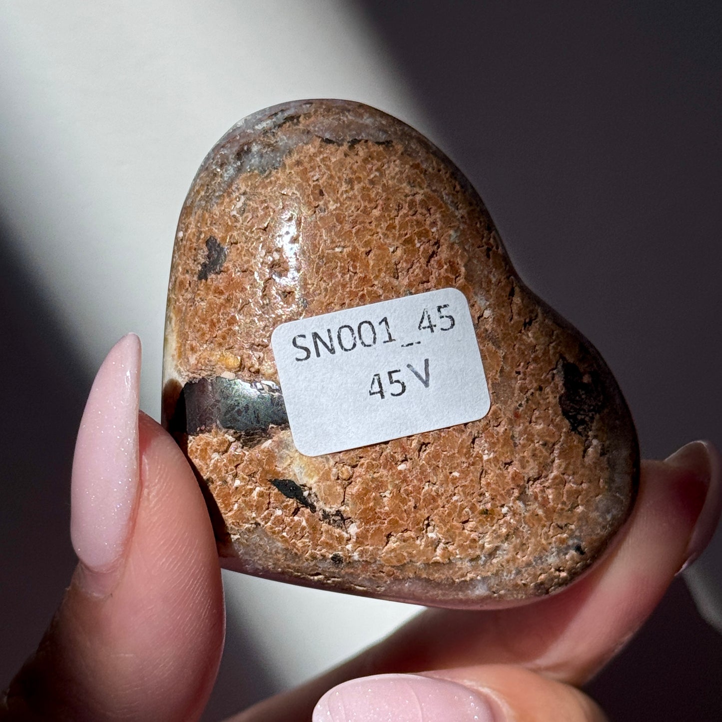 pink aragonite heart