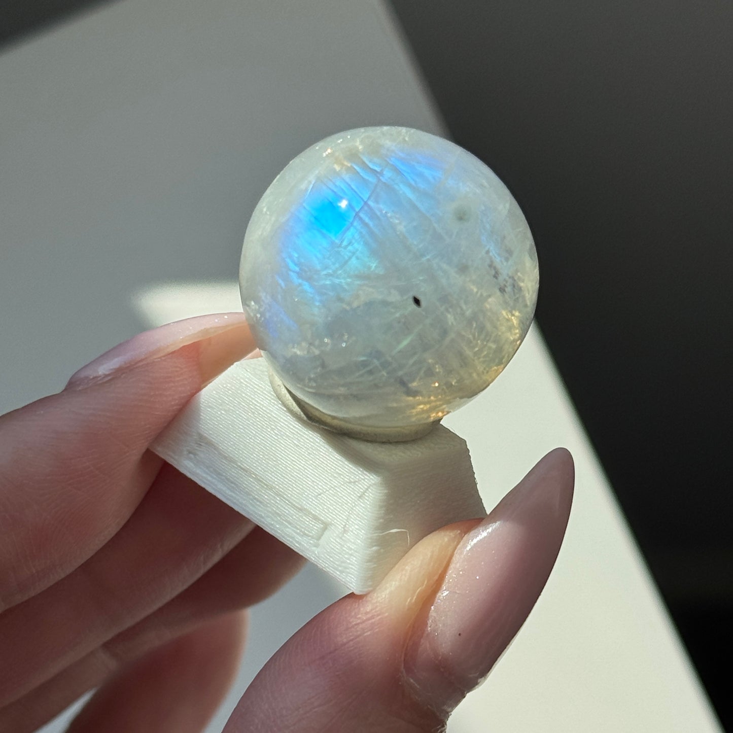 gem rainbow moonstone sphere