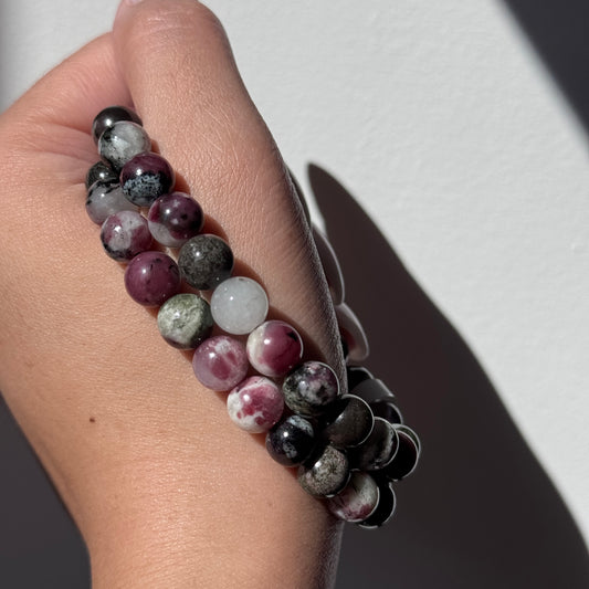 Eudialyte Epidote Quartz Bracelets