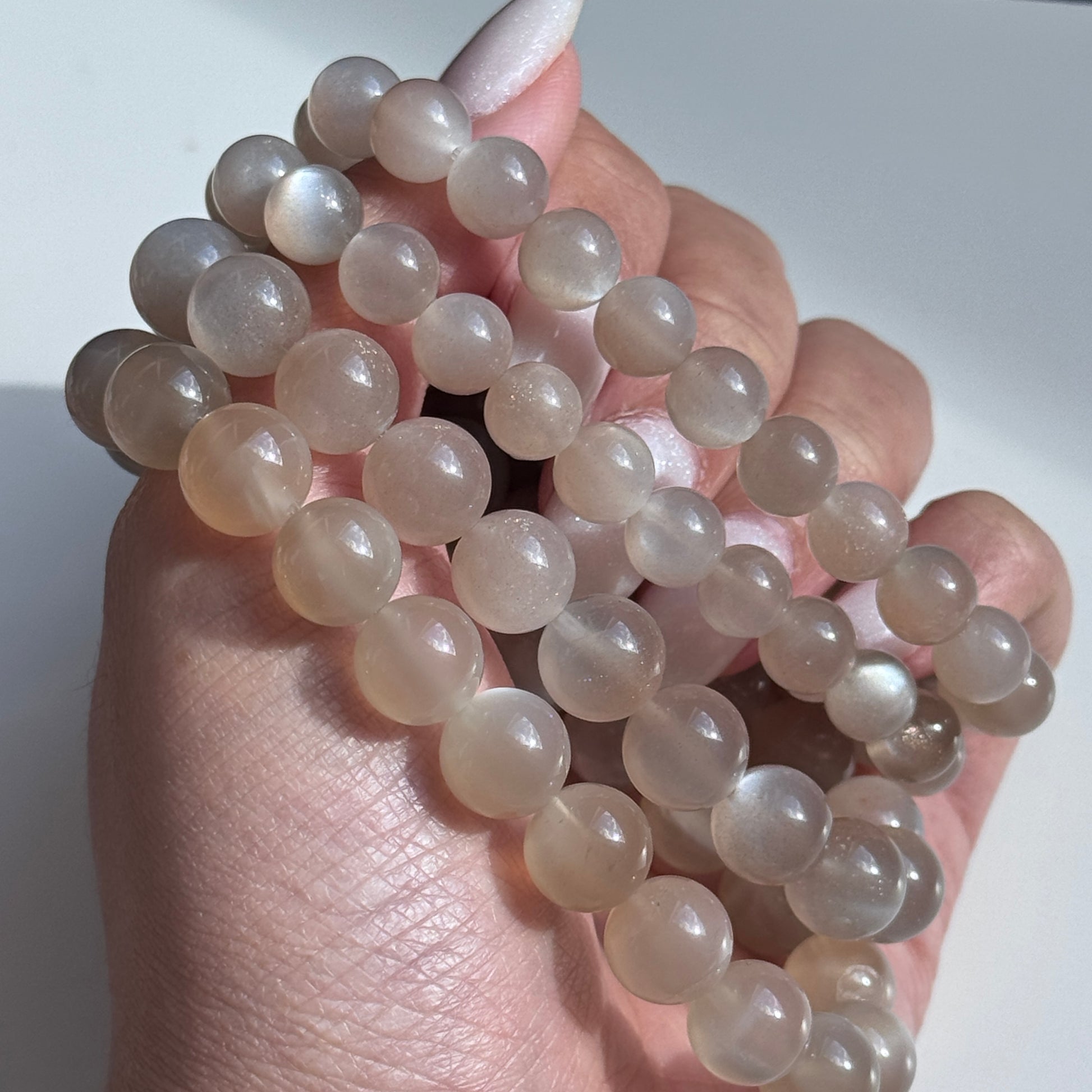 high quality beige moonstone bracelets crystal bead bracelets