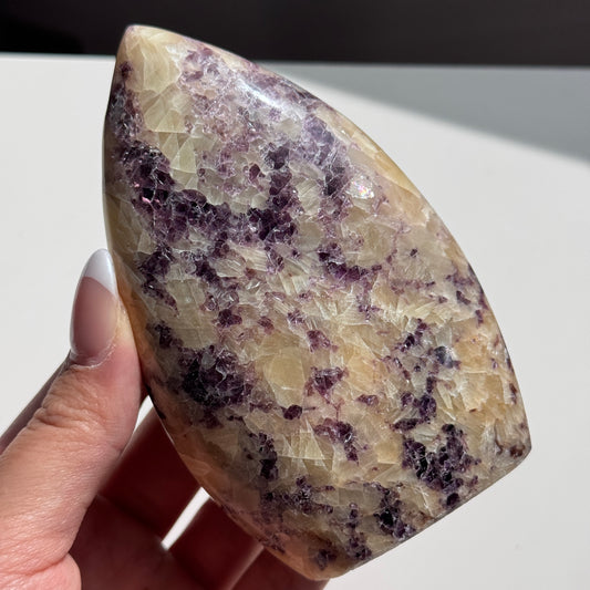 Yellow Calcite w/ Anhydrite Flame #2