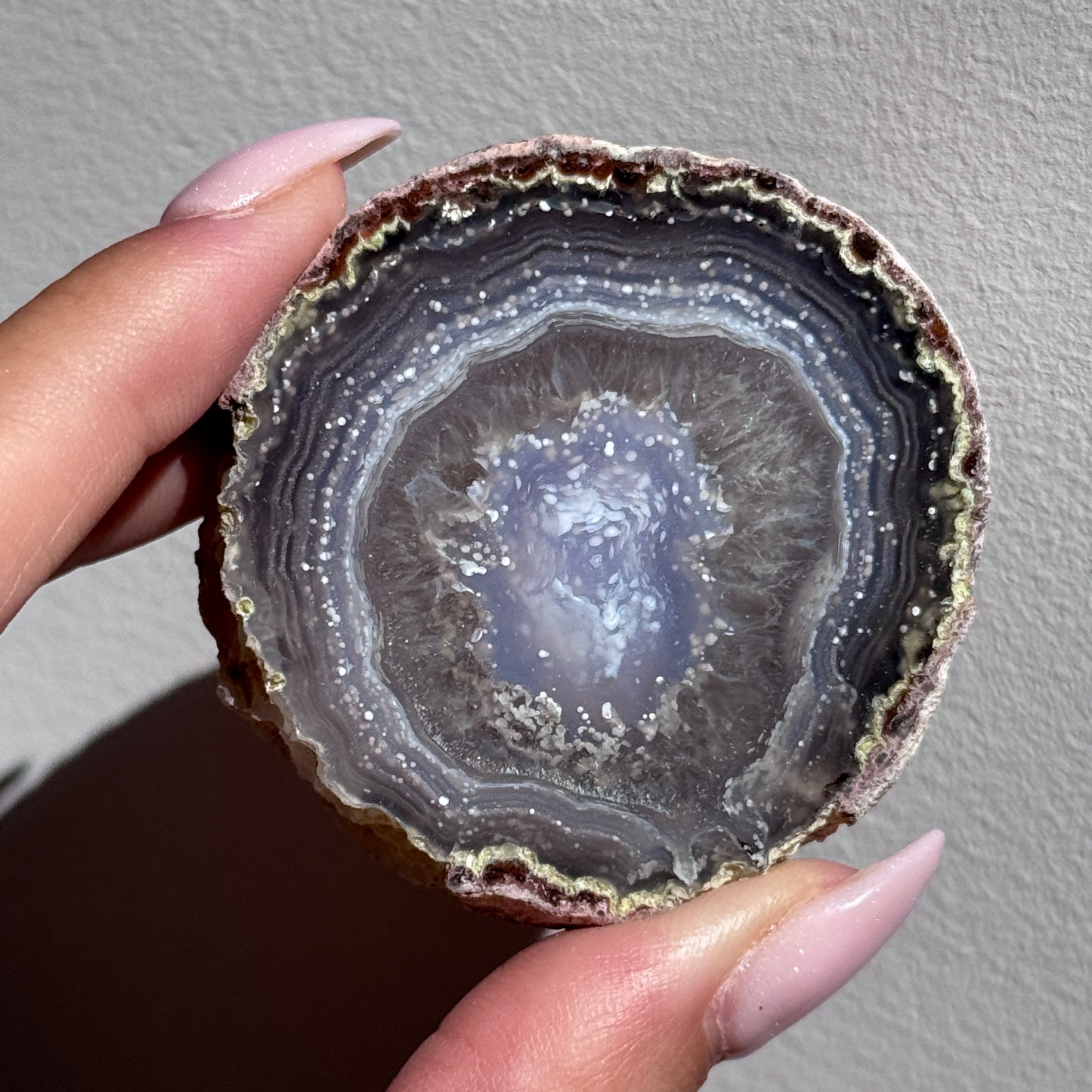 starry night agate geode polished