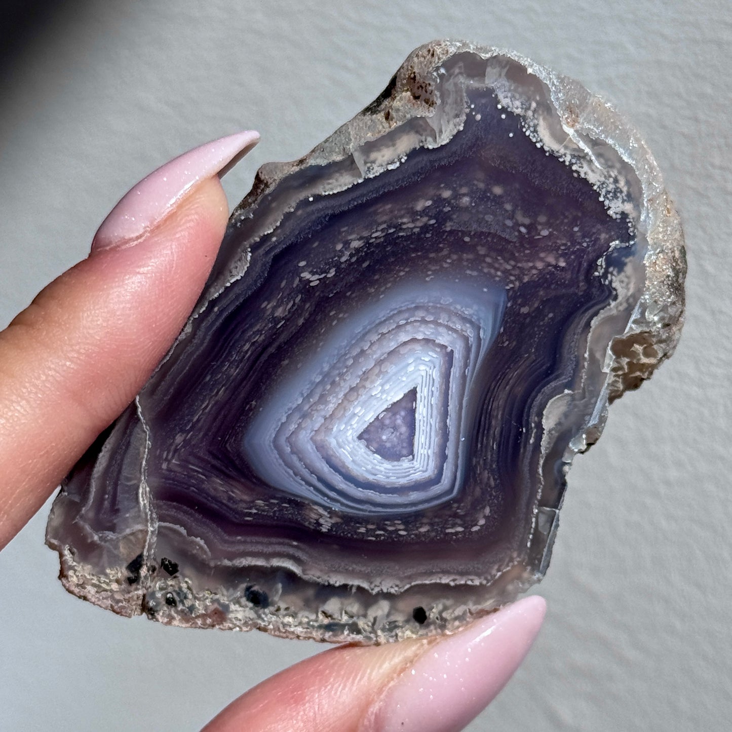 starry night agate geode polished
