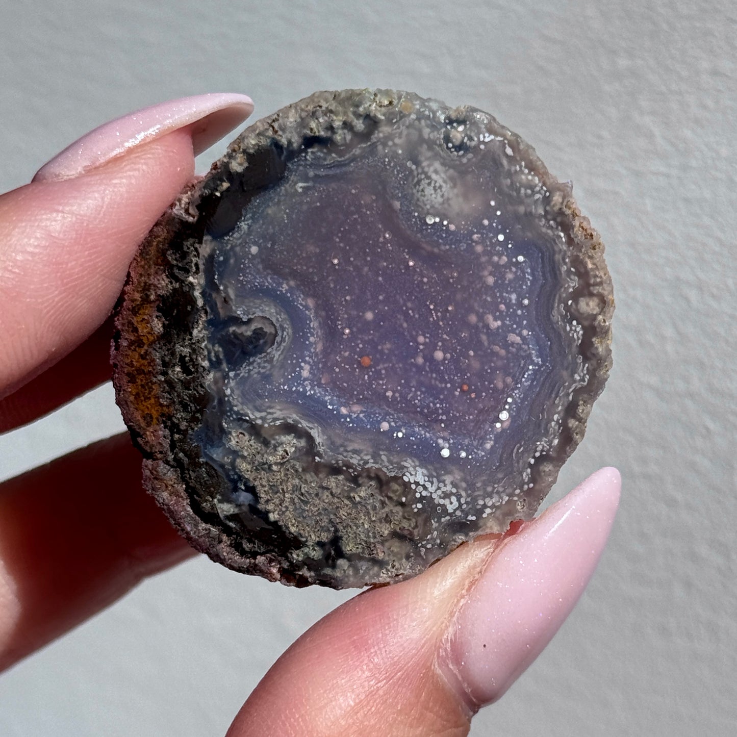 starry night agate geode polished