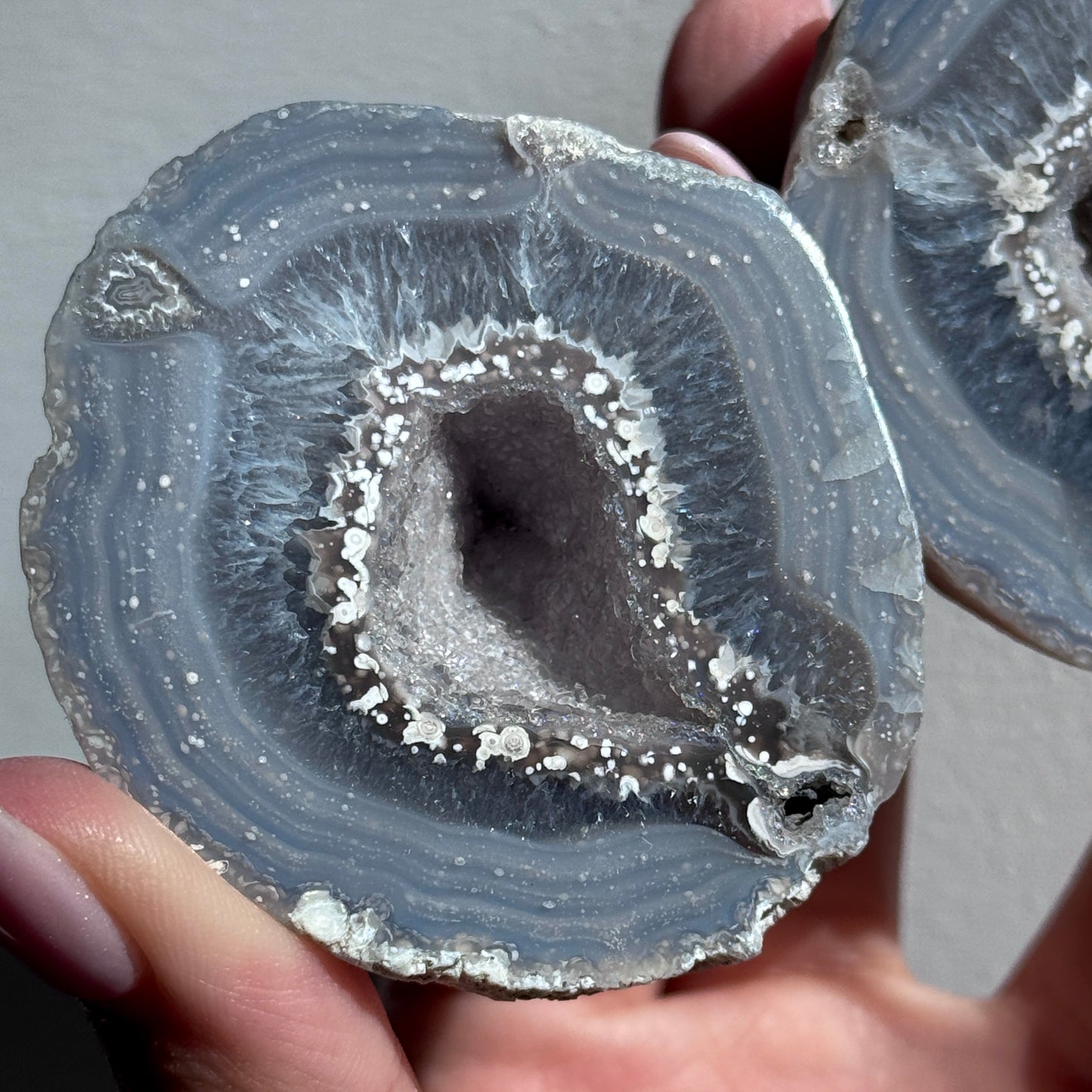 starry night agate geode polished