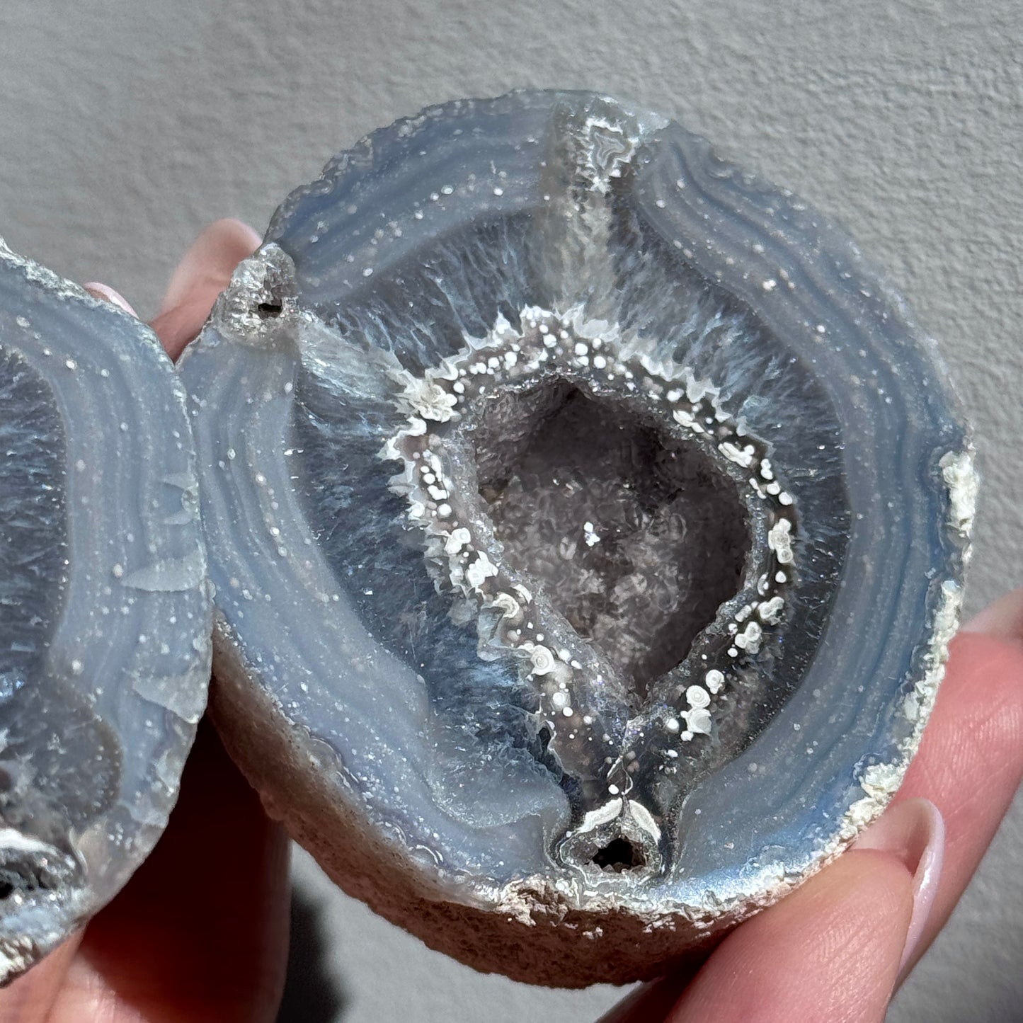 starry night agate geode polished