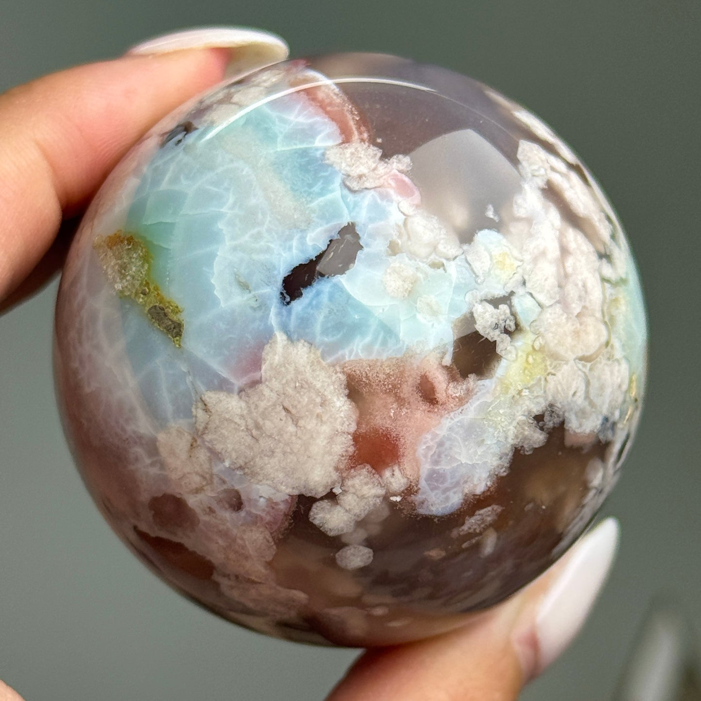 Rare Colorful Flower Agate Sphere #6