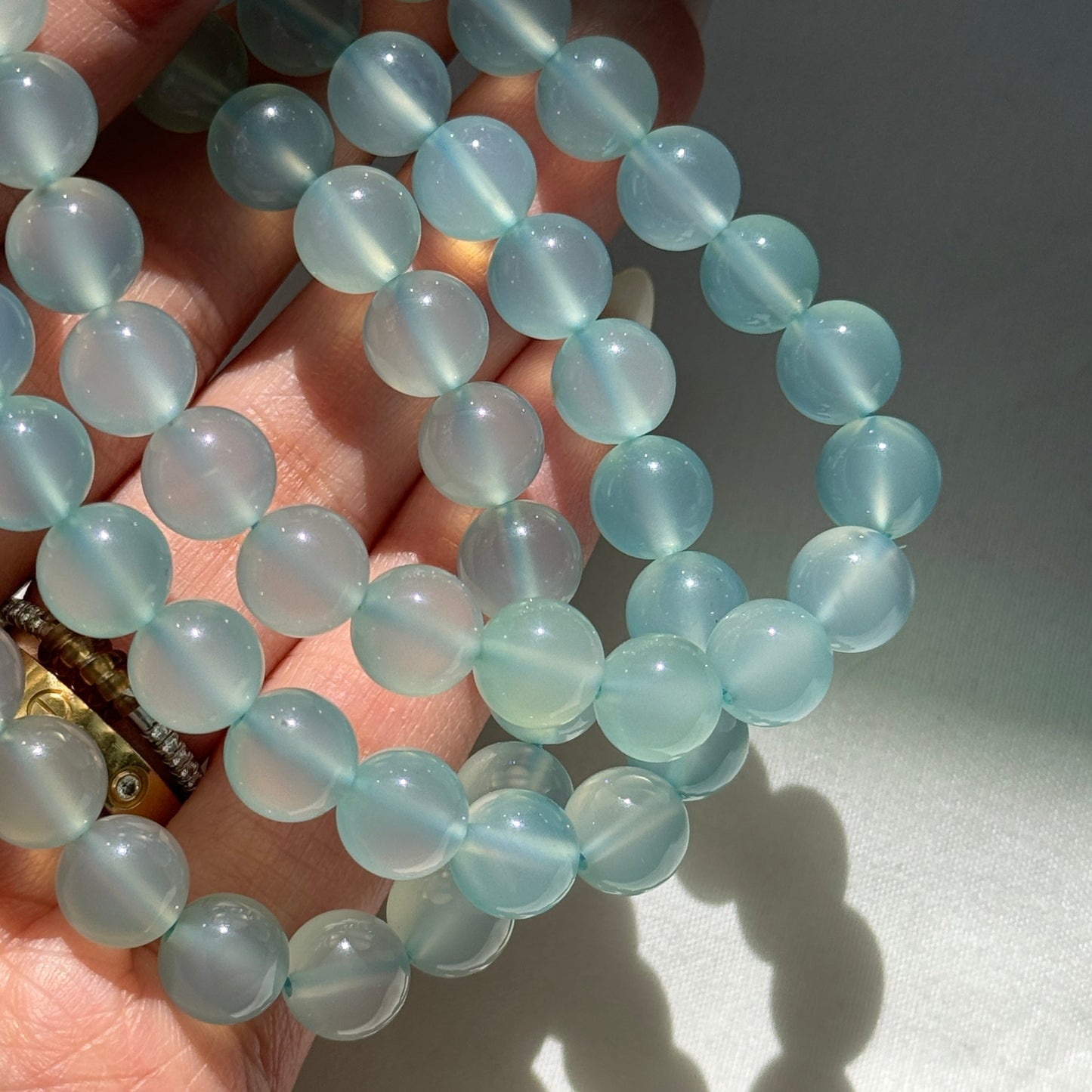 Taiwan "Sapphire" Blue Chalcedony Bracelets