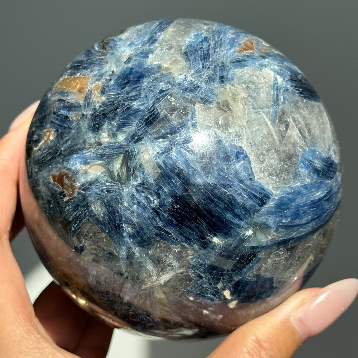 XL Blue Kyanite in Quartz Sphere #30