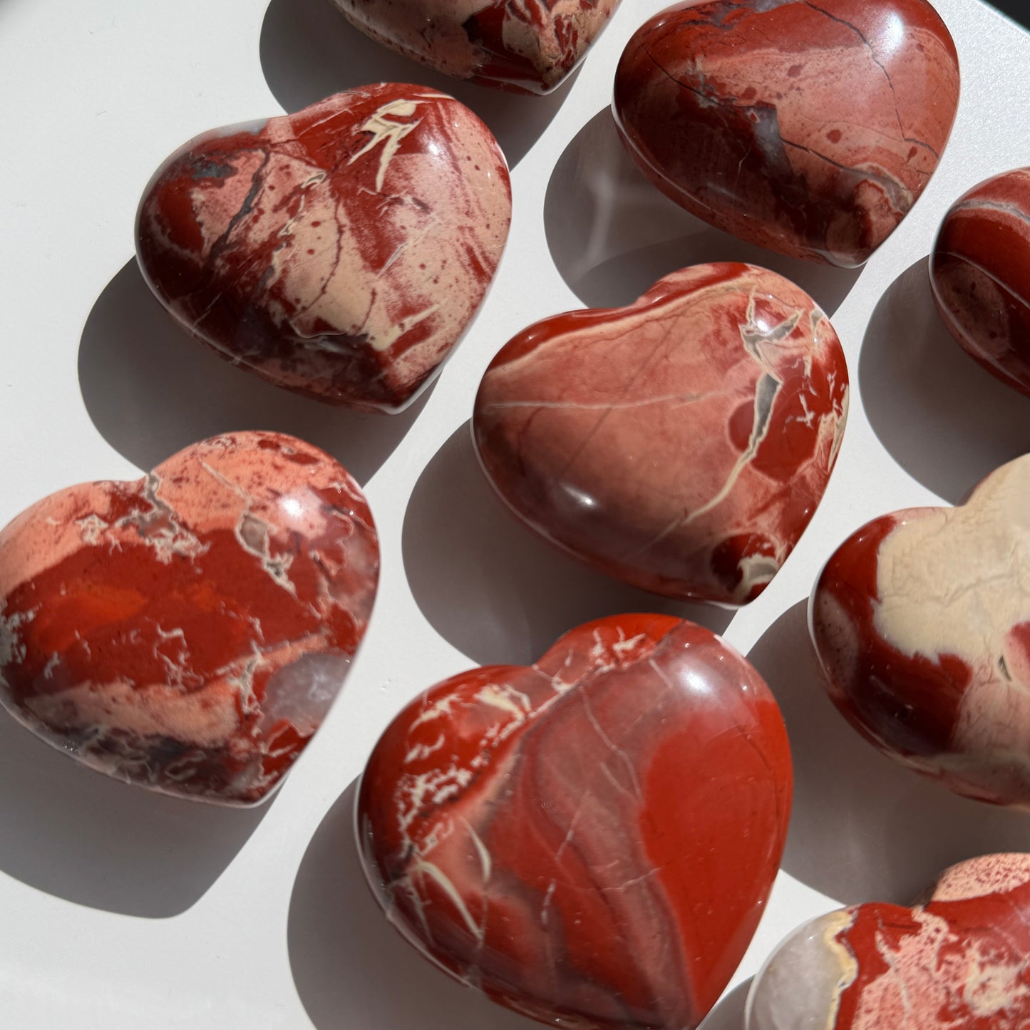 Red Jasper Hearts