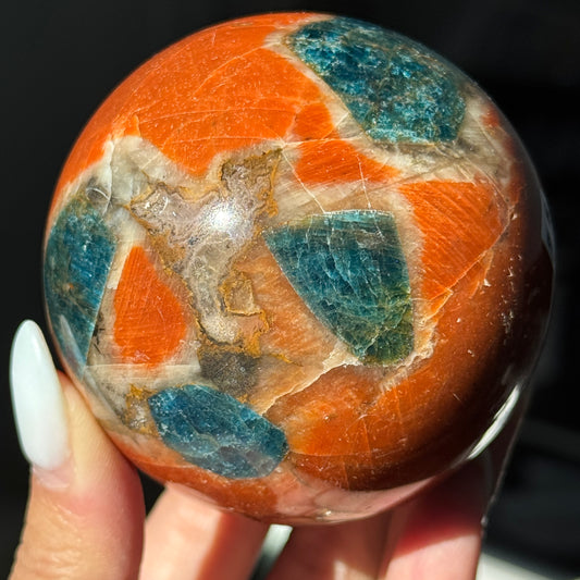 Old Stock Sunstone Blue Apatite Sphere #2