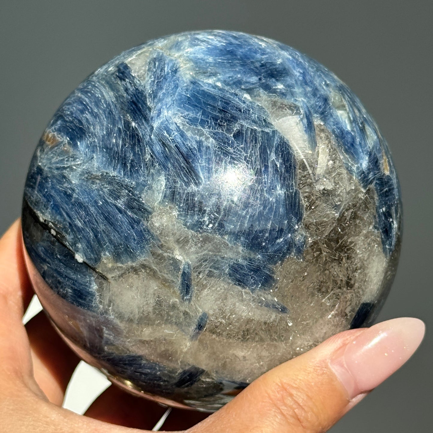 XL Blue Kyanite in Quartz Sphere #30