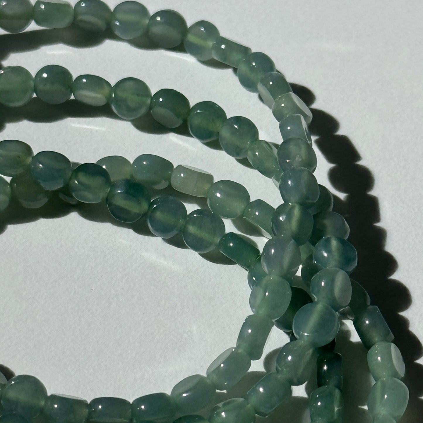 Jadeite Jade Flat Round Bead Bracelets