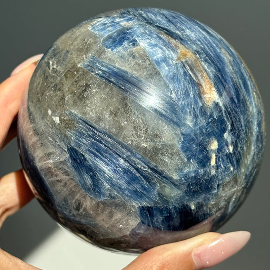 XL Statement Blue Kyanite in Quartz Sphere #30