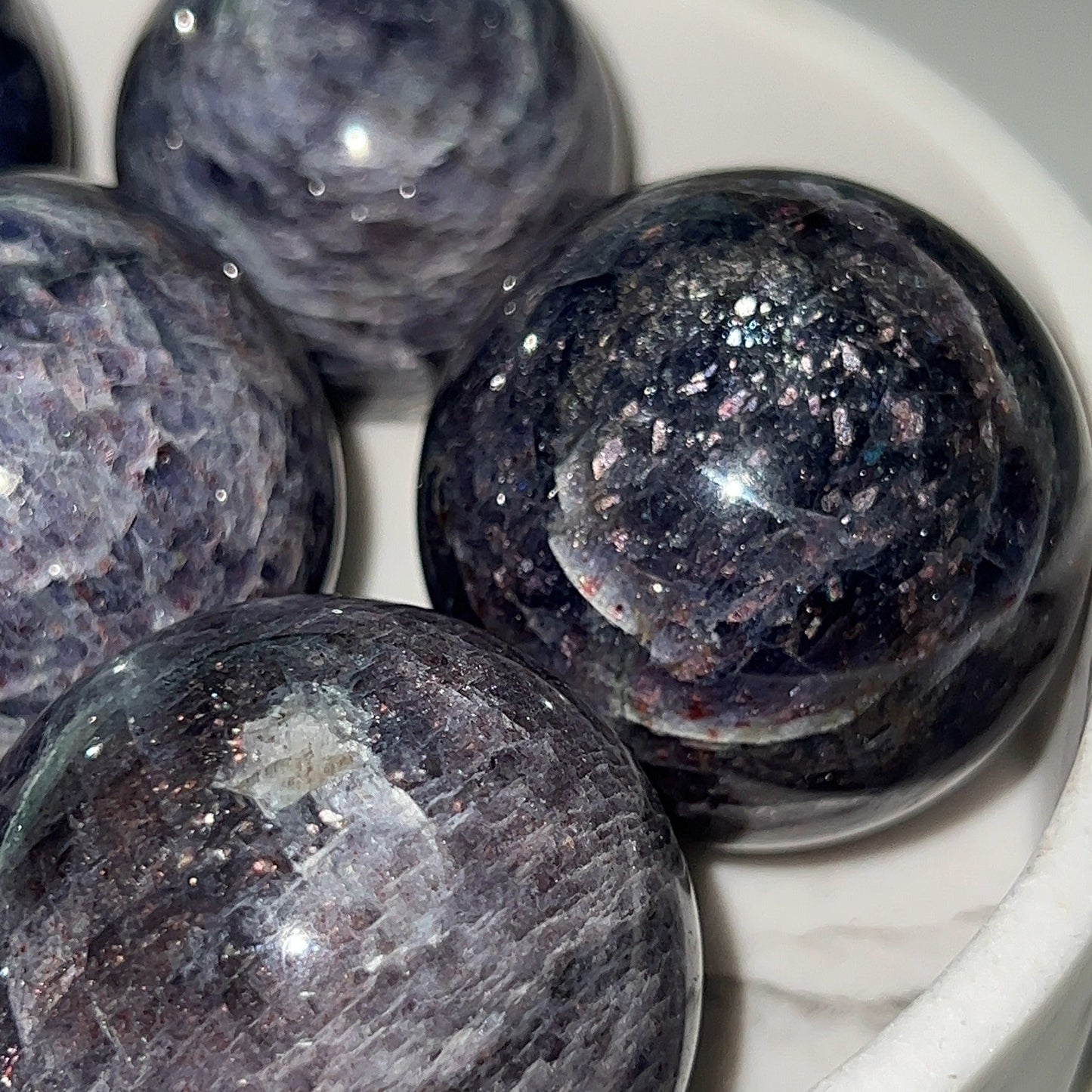 Bloodshot Iolite Spheres