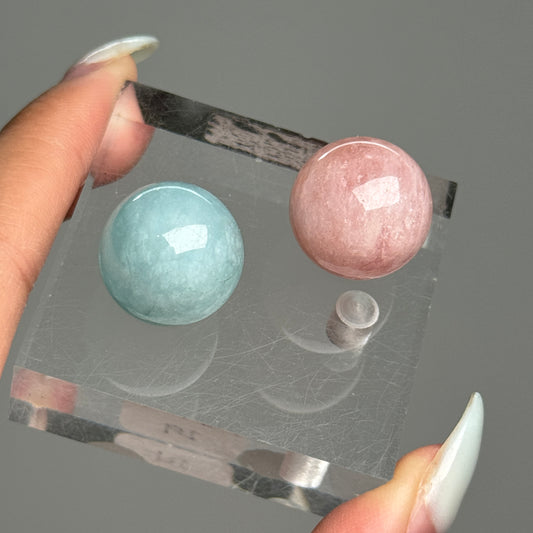 Aqua/Morganite Sphere Combo