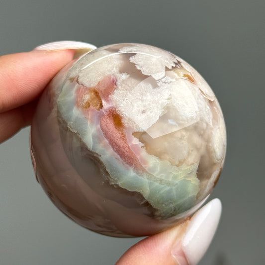 Rare Colorful Flower Agate Sphere #13