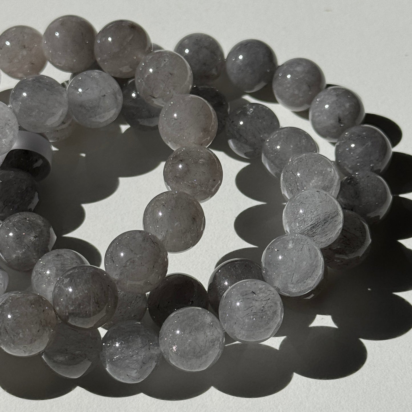 Stardust Silver Rutile Bracelets (various bead sizes)