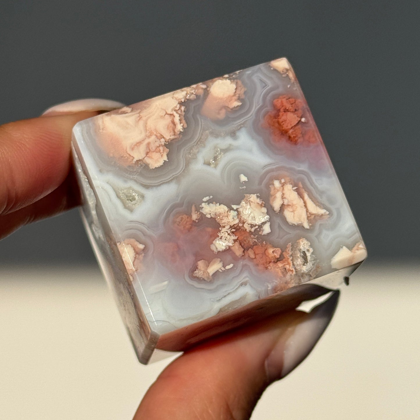 Cotton Candy Agate Cube (S) #3