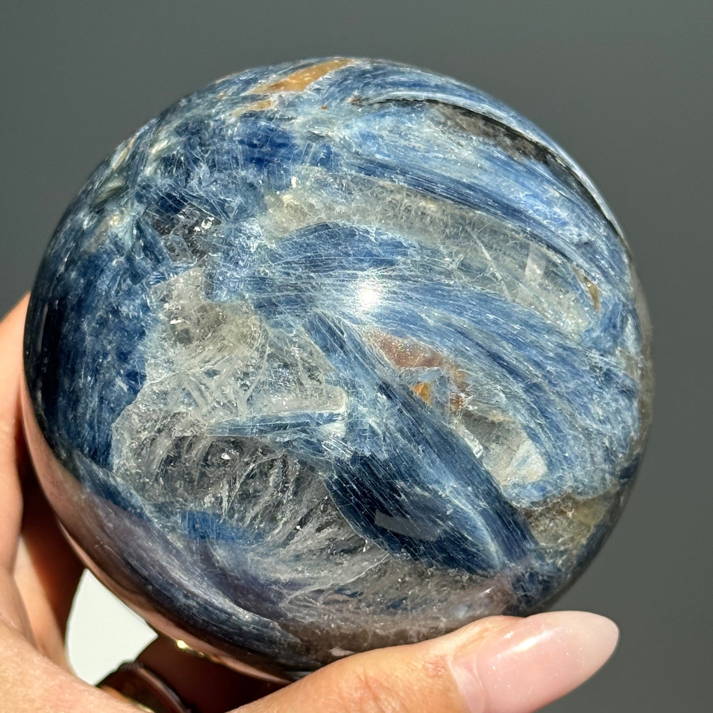 XL Blue Kyanite in Quartz Sphere #30