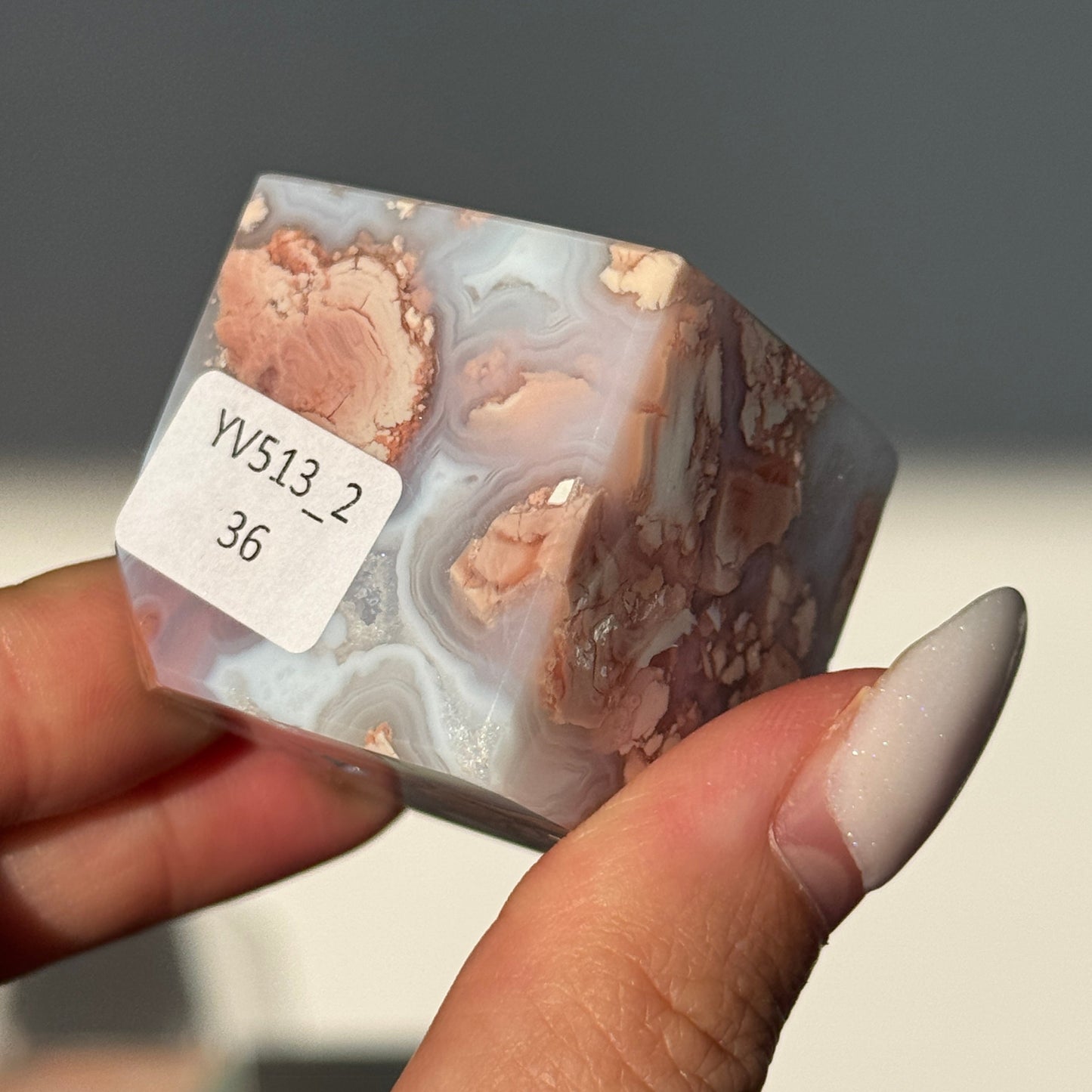 Cotton Candy Agate Cube (S) #2