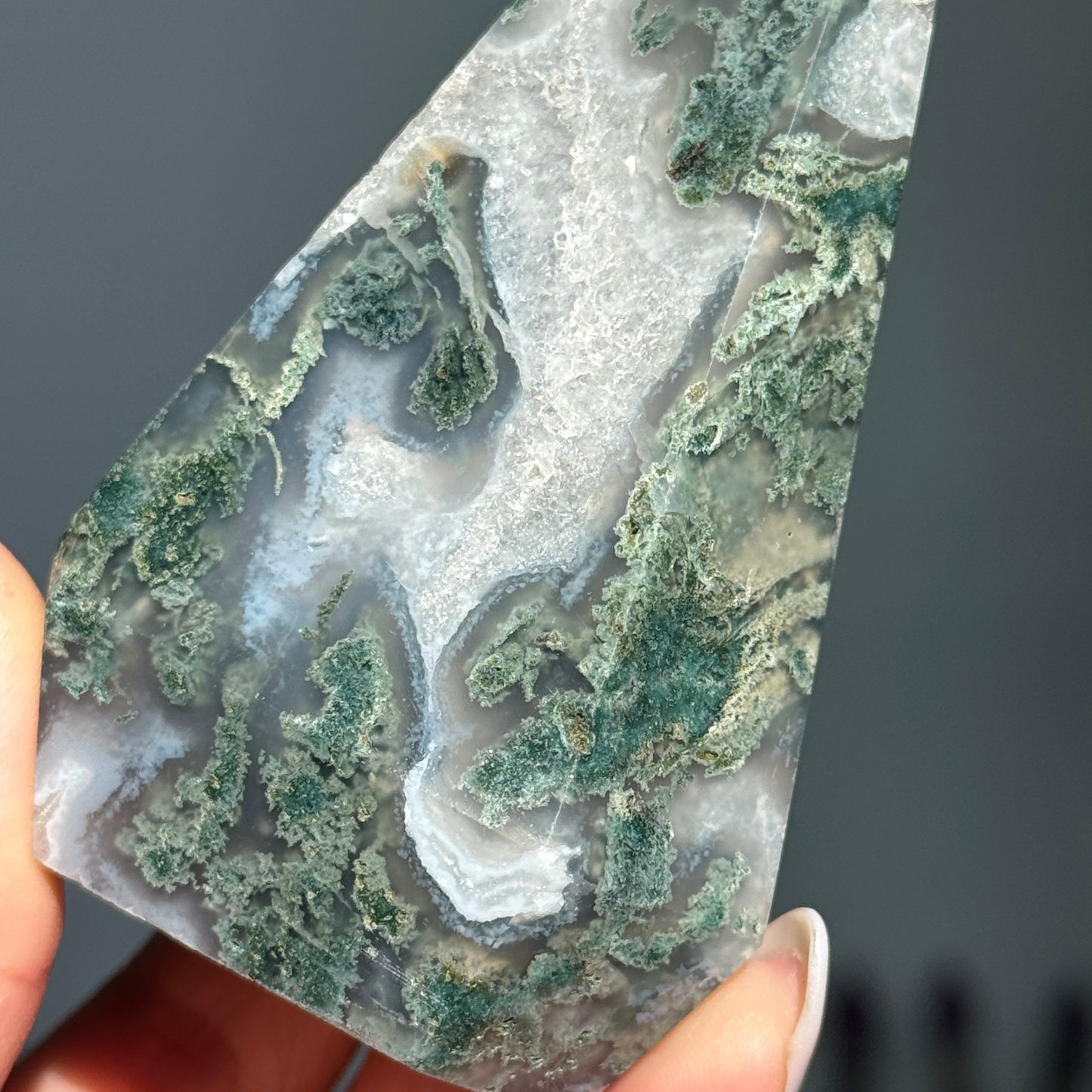 Moss Agate Diamond Tower #1