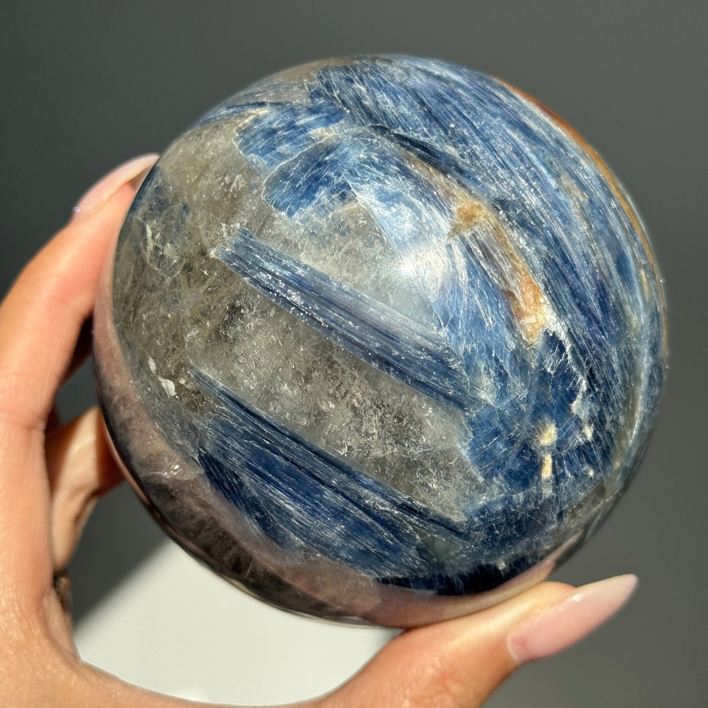 XL Blue Kyanite in Quartz Sphere #30