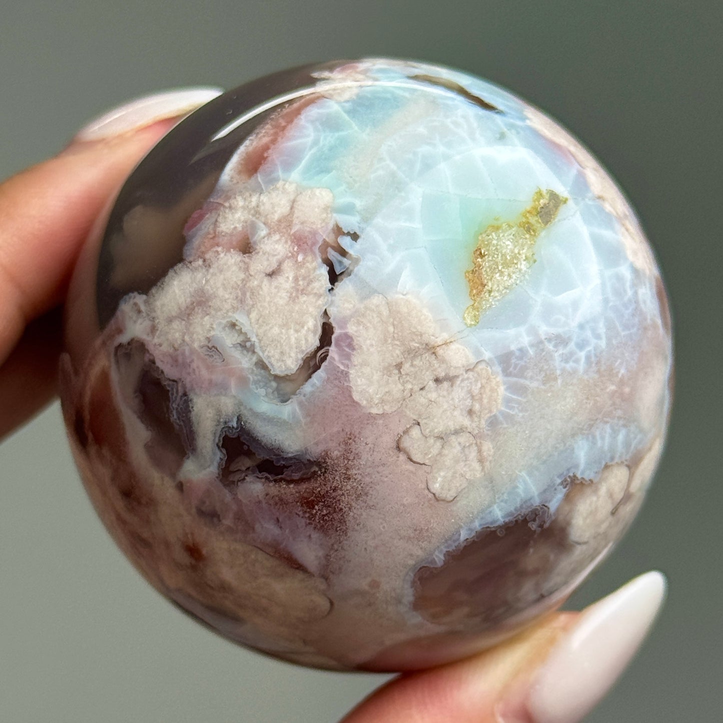 Rare Colorful Flower Agate Sphere #6