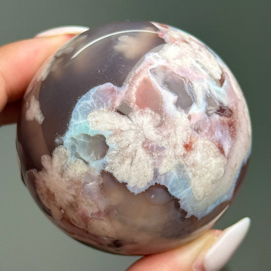 Rare Colorful Flower Agate Sphere #6
