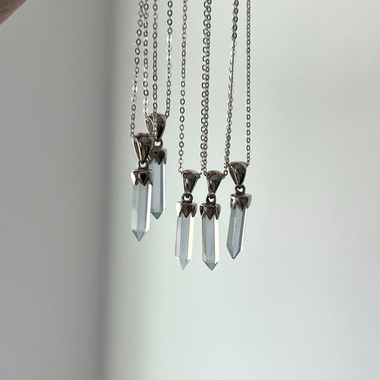 Blue Calcite Pendant Necklaces