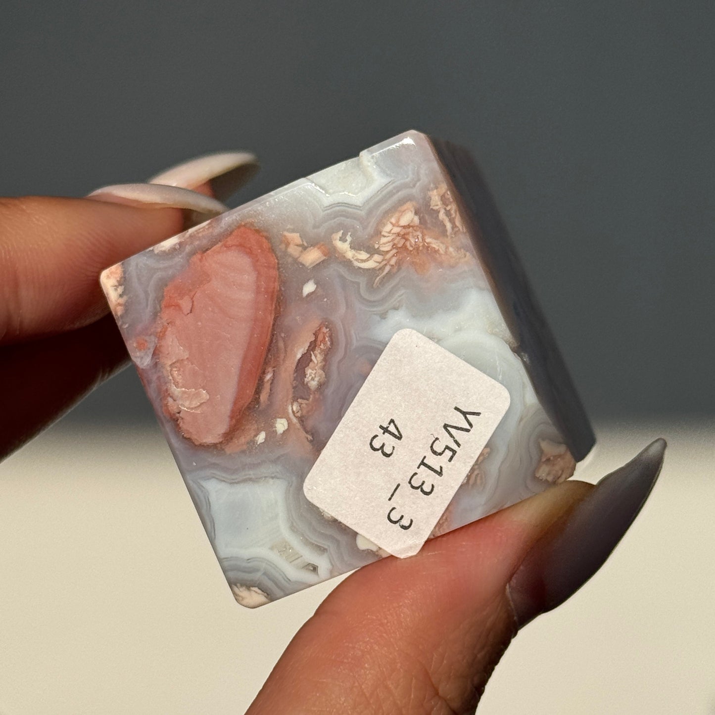 Cotton Candy Agate Cube (S) #3