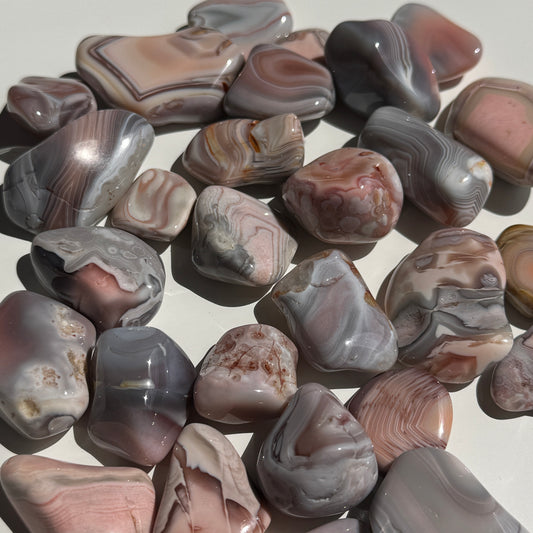 Pink Botswana Agate Tumbles (Set of 2)