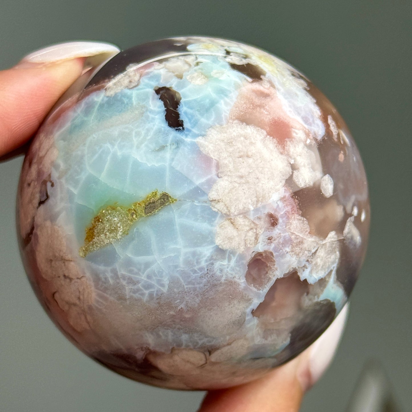 Rare Colorful Flower Agate Sphere #6