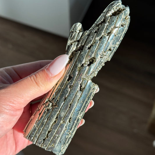 Pyrite Cactus L Carving #2