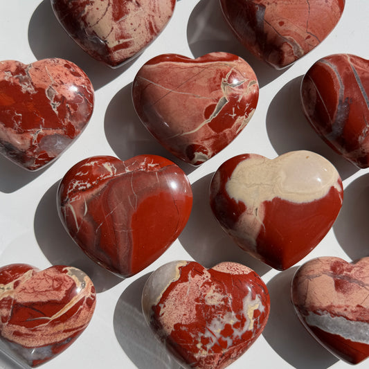Red Jasper Hearts