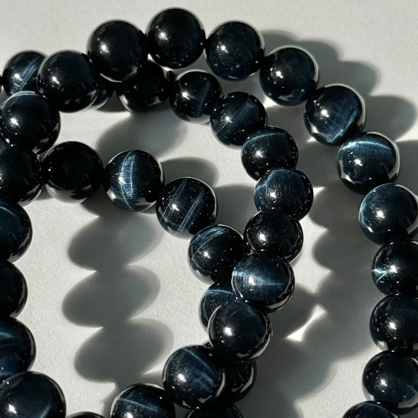 HQ Blue Tigers Eye Bracelets (various bead sizes)