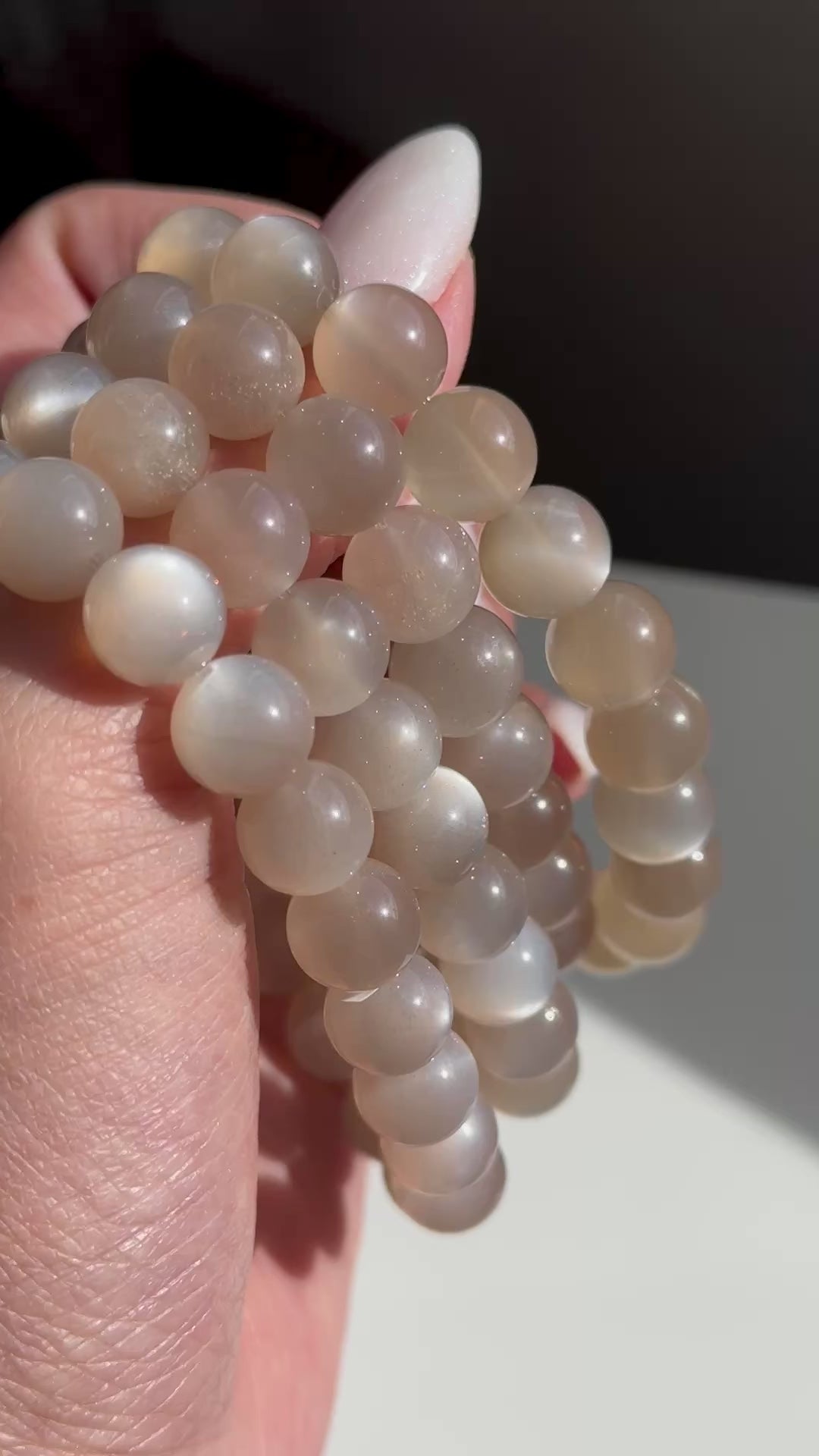 high quality beige moonstone bracelets crystal bead bracelets