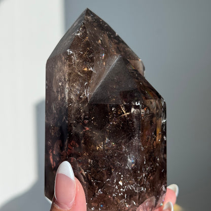 Smoky Quartz Semi-Polished Double Point Tower (EXTRA GRADE)
